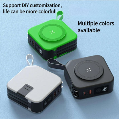 Magnetic Wireless Charging Bank 10000mAh PD22.5W Built-in Cable Plug 3in1 Fast Charging Portable Power Bank for iPhone 17 16 15