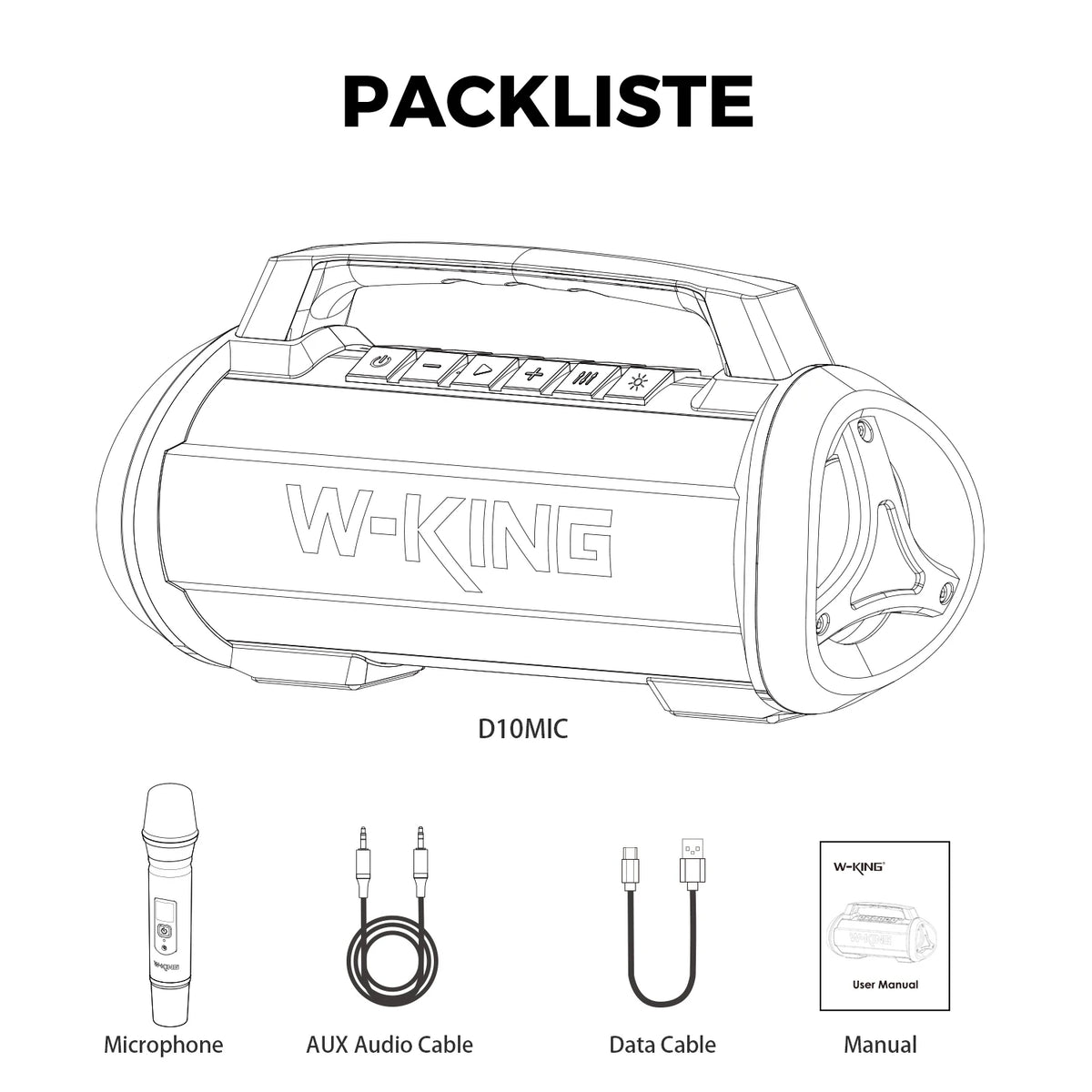W-KING D10MIC 70W RMS Bluetooth Portable Speaker Wireless Loud IPX6 Waterproof Bluetooth Music Box with Subwoofer/Bass Boost