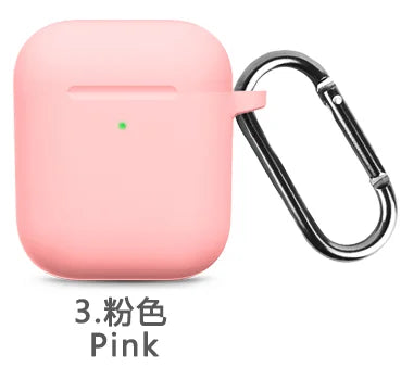 Silicone Cases With Hook Cover For Apple Airpods 1/2 Protective Shockproof Wireless Earphone Cover For Airpods 2 1 Case Box Bags