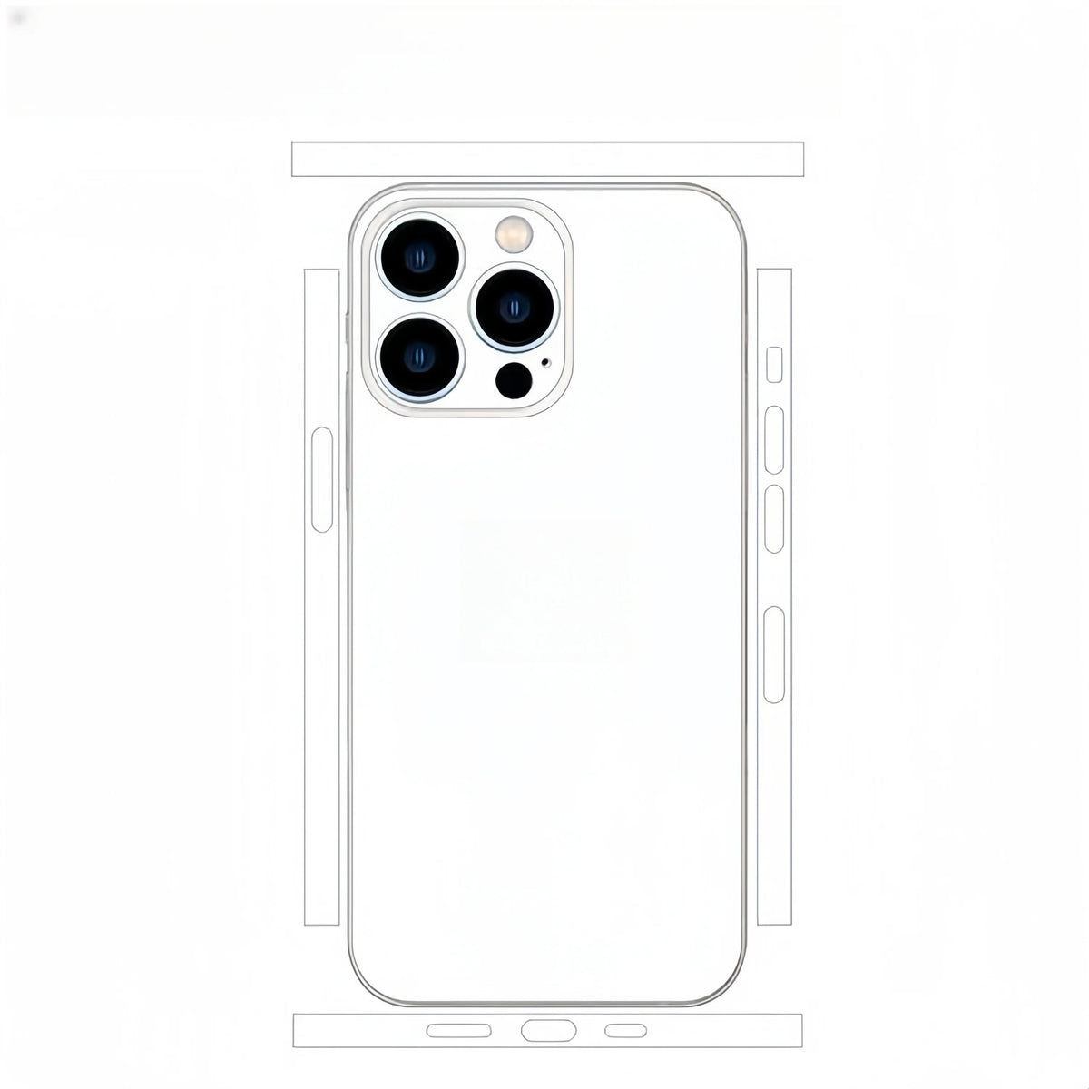Plain Color Decal Skin for iPhone 13 14 15 16 17Pro Max Back Film Cover Wrap Rear Screen Protector Anti-scratch Durable Sticker