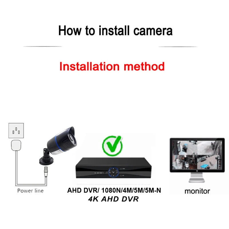 JIENUO 4K HD AHD Camera 5MP Infrared Night Vision 2MP Outdoor Waterproof CCTV Security Surveillance 1080P Indoor Home Bullet Cam