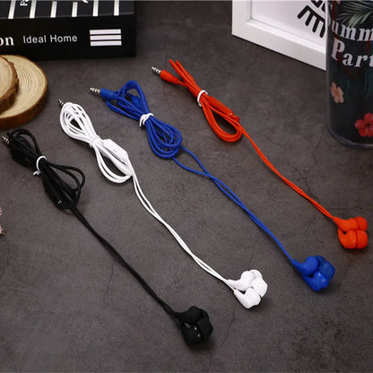 1 Pcs Fashion  4 Colors Super Bass With Built-in Microphone 3.5mm In-Ear Wired Earphone Hands Free For Smartphones Earbuds
