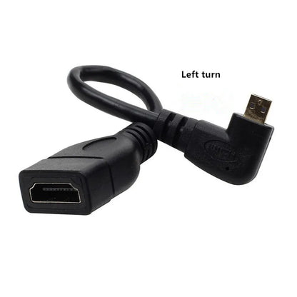 15cm up down Right Left Angled HDMI-Compatible Cable Micro HD Male to HD Female Adapter Connector for HDTV