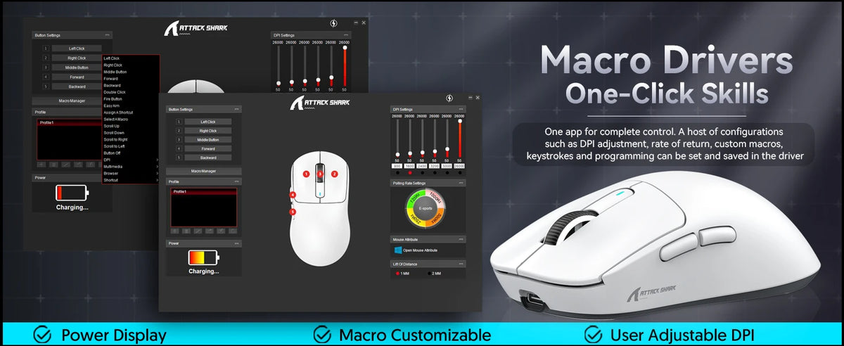 ATTACK SHARK X3 Lightweight Wireless Gaming Mouse, 49g Tri-Mode,PAW3395 26K DPI Sensor, 200h Battery Life,5 Programmable Buttons