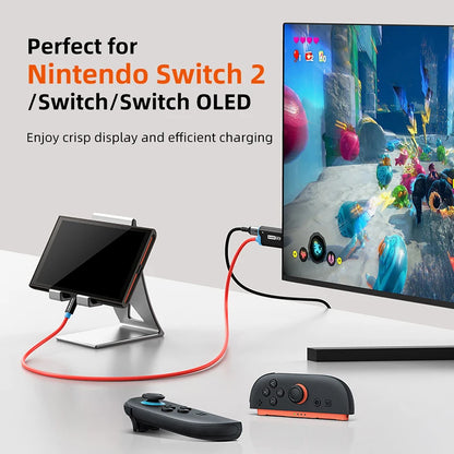 CABLETIME Switch 2 Dock Station Portable TV Dock 4K144Hz USB C to HDMI Cable  PD 100W Adapter Prefect Switch 2/1 OLED for PS4/5