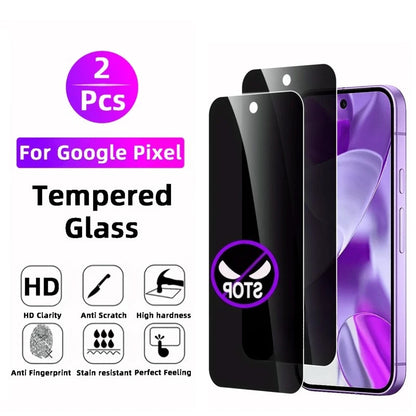 2Pcs Anti Peeping Tempered Glass Screen Protectors For Google Pixel 9 Pro XL 8 8a 7 7a 6 6a Pro 5a 4 XL Protective Glass