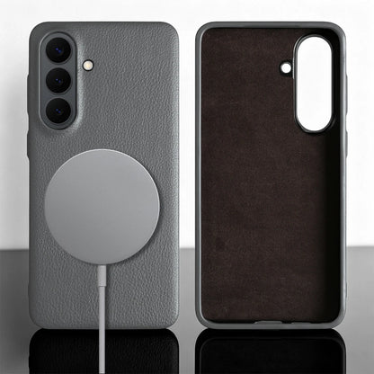 For Magsafe Case For Samsung Galaxy S26 Ultra S24 Plus S25 Edge S23 S21 S20 FE Note 20 S22 Ultra Phone Case Leather Back Cover