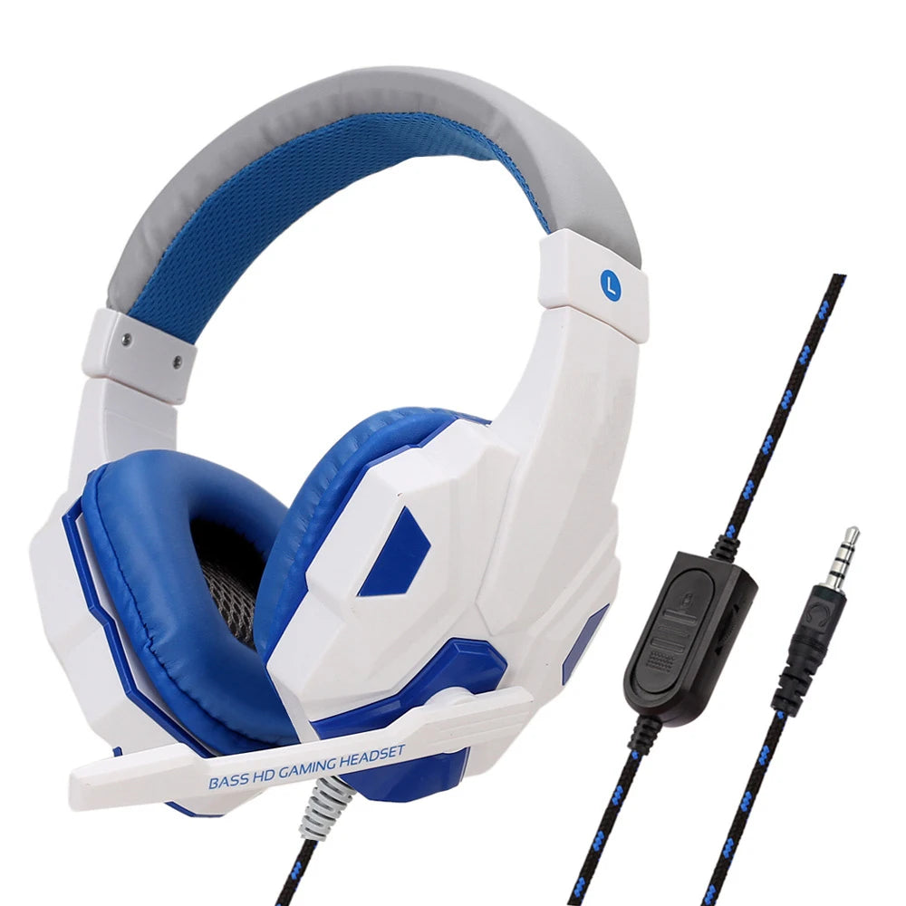 3.5mm Wired Gaming Headphones With LED Light Microphone Subwoofer Earphone Noise Cancelling Headset For Computer PS5 Xbox Switch