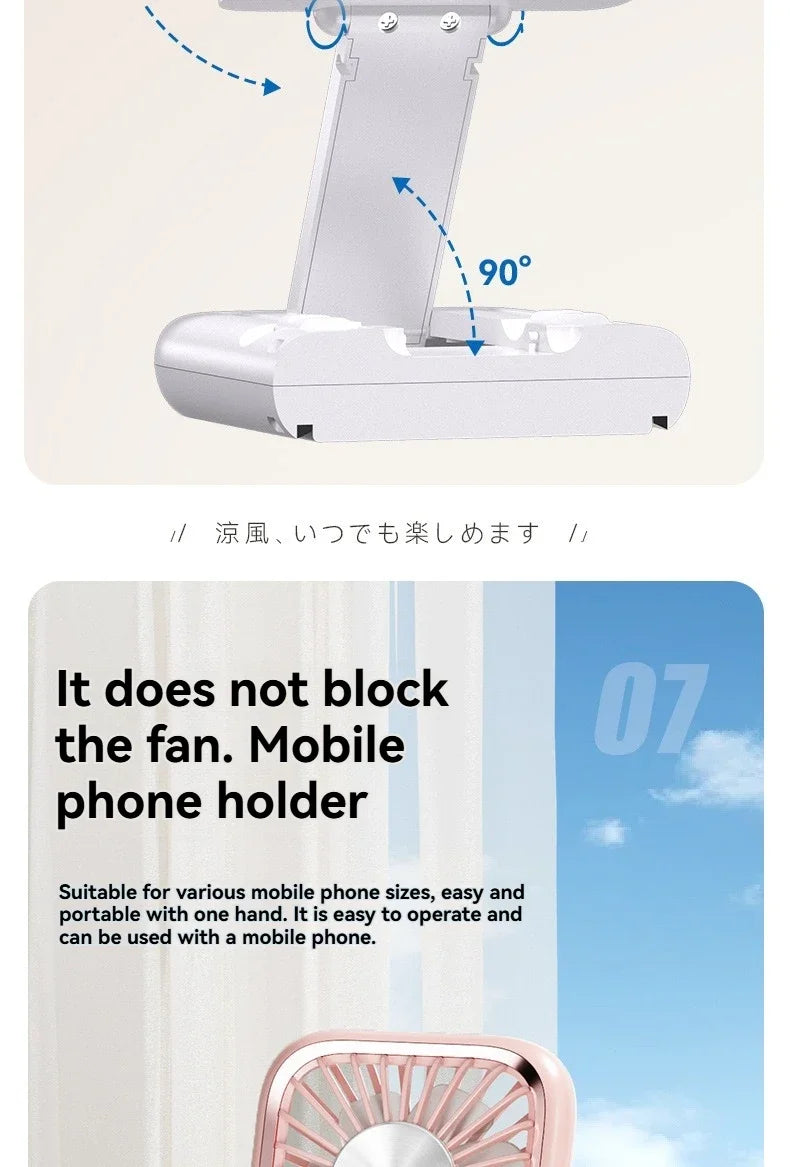 Summer Portable Ultra-thin Neck Small Fan F30 USB Charging Semiconductor Refrigeration Infinity Handheld Icing Fan
