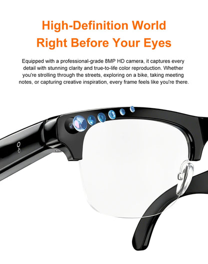 OnePlus Smart Glasses 800W Pixel 4KHDCamera Remote Control Touch Voice Translation Bluetooth Call Video Recording Music Sunglass