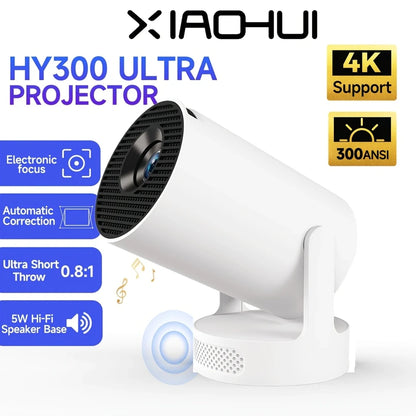HY300ultra Short Throw Android11 Projector 300 ANSI Wifi6 1280*720P BT5.4 High Definition Home Cinema Outdoor Travel Projector