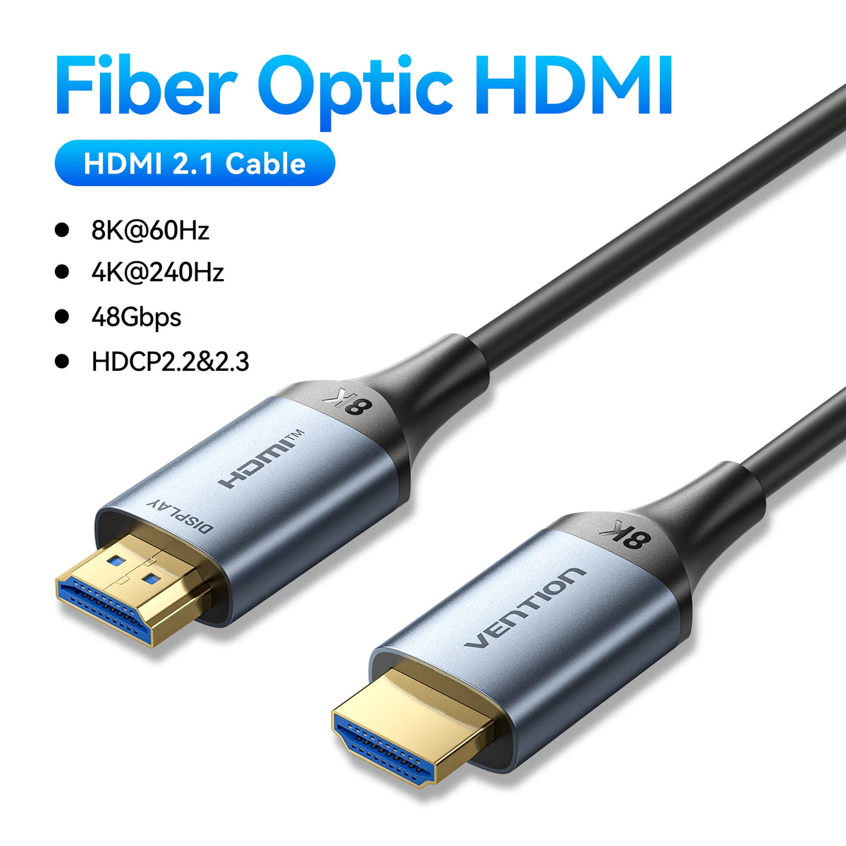 Vention 8K Fiber Optic HDMI 2.1 Cable 4K240Hz Dynamic HDR/VRR/ALLM/HDCP 2.3 Compatible for Samsung LG TV Box PC PS5/4 HDMI Cable