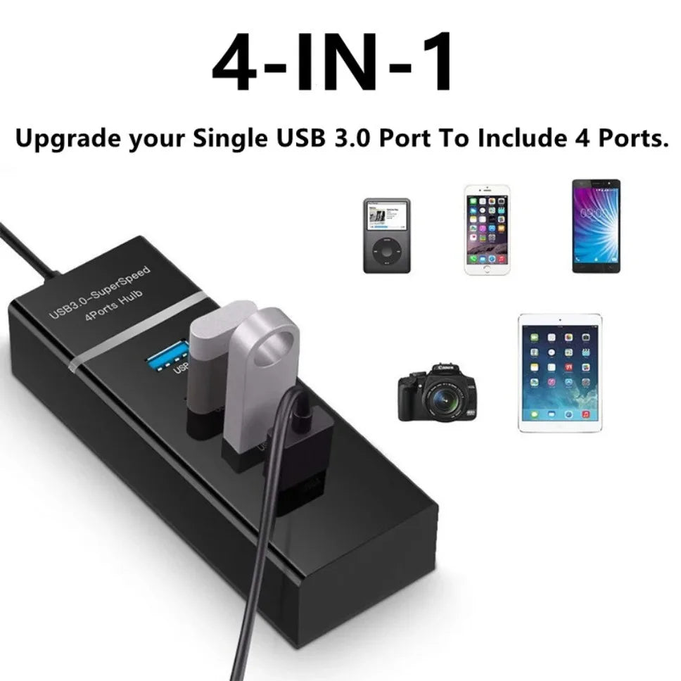 USB HUB 3.0 High Speed 4 Port Multi USB Splitter OTG Adapter For Xiaomi Lenovo Macbook Pro 13 15 Air Pro PC Computer Accessories