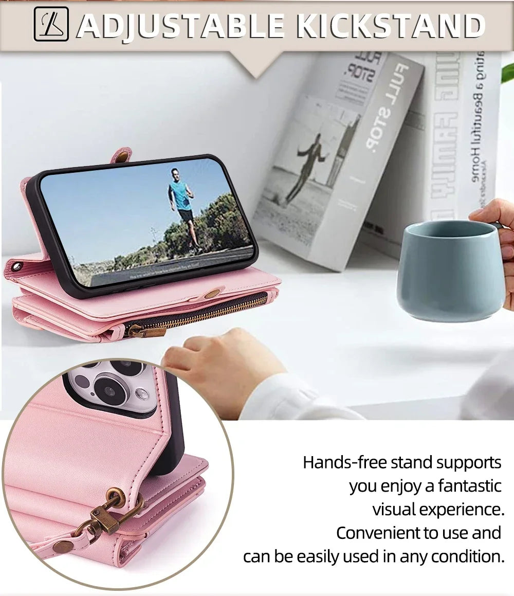 Flip Cover Wallet Phone Case For Samsung Galaxy S26 S25 S24 S23 S22 S21 FE Plus Ultra Edge 5G PU Leather Multi-Functional Bags