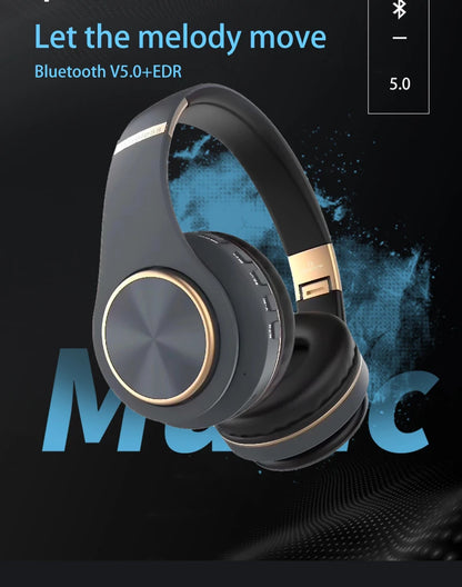 Over-ear Wireless Headphones Bluetooth 5.3 HiFi Stereo Low Latency Noise-canceling Headset Gaming Earphones with ENC Micphone