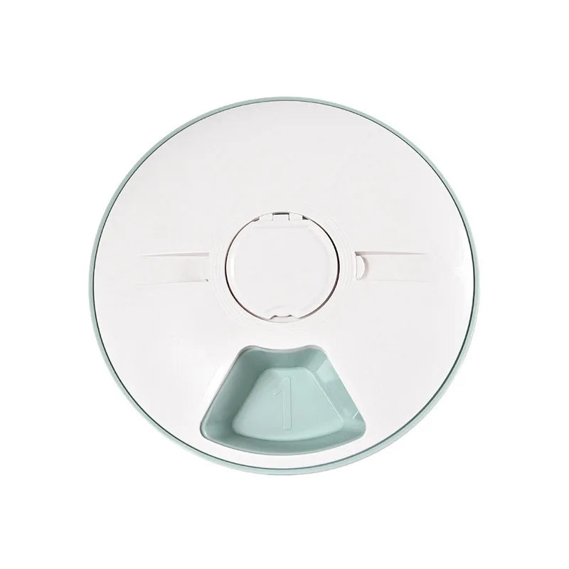 Pet Automatic Feeder Portion Control Digital Timer Detachable Dogs Cats Anti Slip 6 Meal Trays with Voice Dry Wet Food Feeding