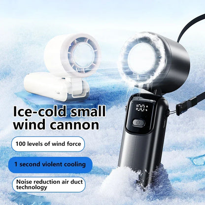 Lenovo Fast Chill Ice Compress Foldable/hangable Usb Desk Fan Ice Cooling Handheld Fan 100 Speeds Turbo Portable For Outdoor