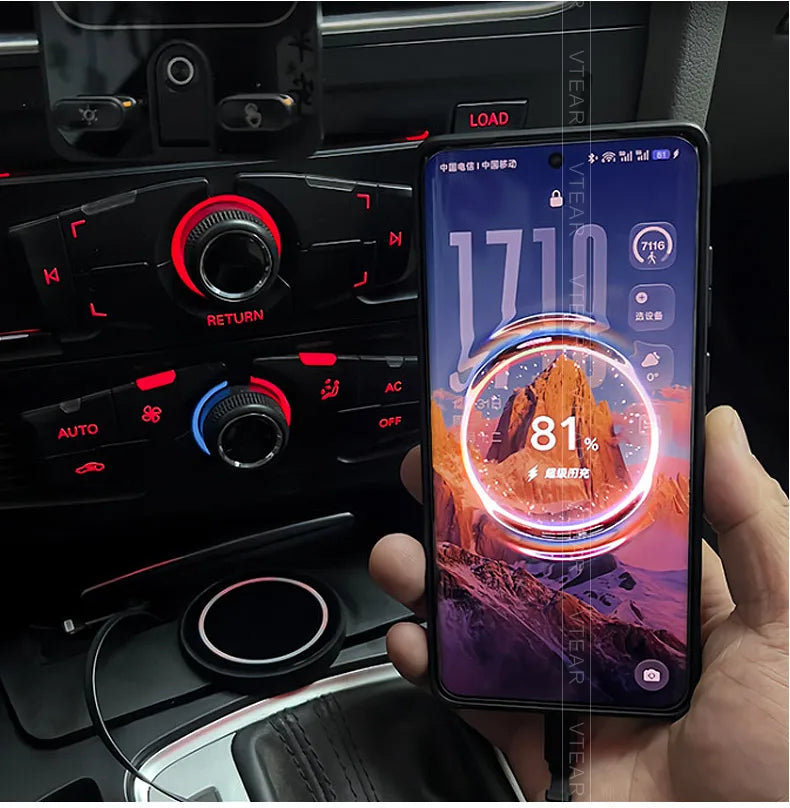 For Audi A4 B8/A5/RS4/RS5 2008-2015 Magnetic Car Wireless Charger with Expansion Cable Fast Cellphone Charging Adapter Parts