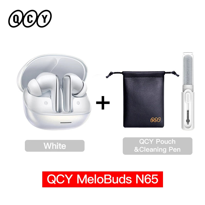 QCY HT21 Wireless Earphones Melobuds N65 -60dB AI Adaptive ANC Earbuds Bluetooth 6.0 LDAC Hi-Res Audio 8 Mics 50Hrs Headset