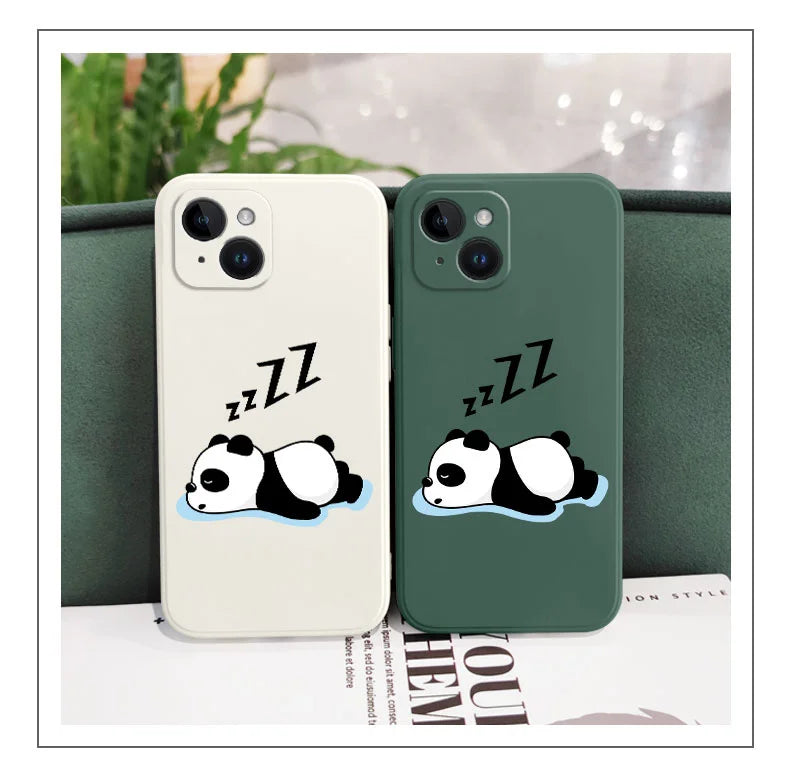 Sleepy Panda Phone Case For iPhone 16 16e 15 14 13 12 11 Pro Max Mini X XR XS SE2020 8 7 Plus 6 6S Plus Cover