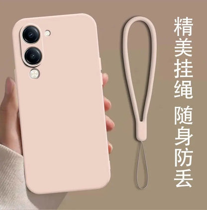 For VIVO Y29S Y19 5G Y04 Y19e 4G Case Simple Skin-friendly Silicone Lanyard Cover for VIVo Y29 s Anti-slip Shockproof Funda