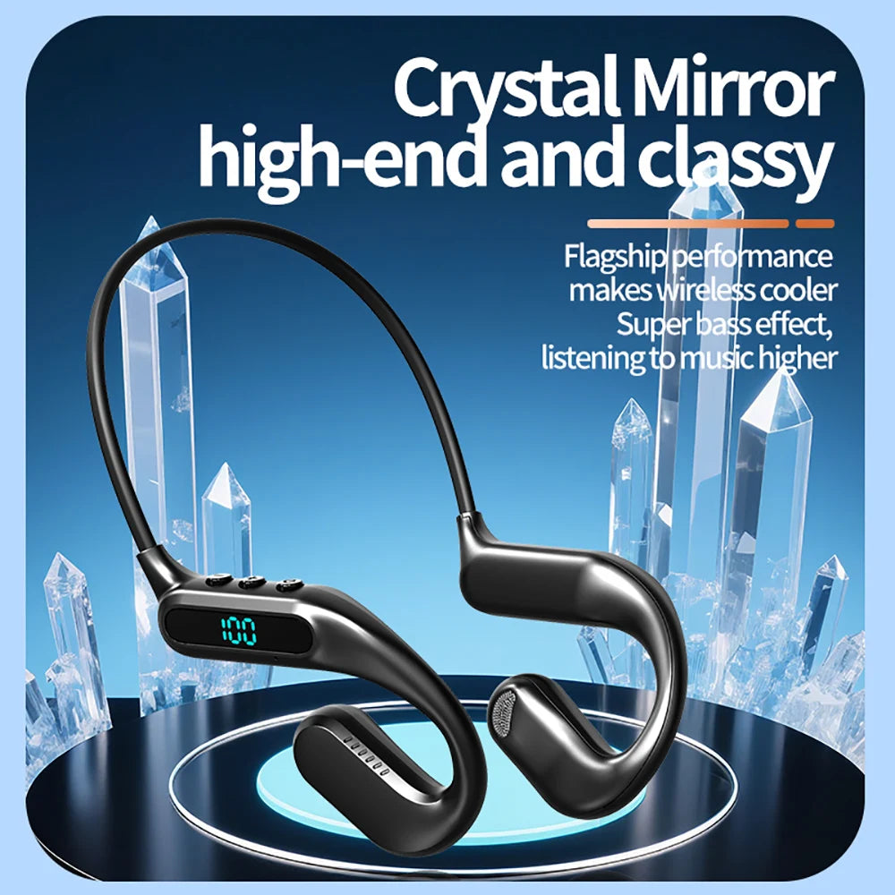 KEBIDUMEI Open Ear Bluetooth 6.0 Headphones Neckband Headsets TWS Wireless Earphones Sport HiFi Stereo Noise Reduction Earbuds