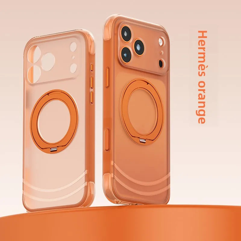 Luxury 360 Rotating Magnetic Kickstand Skin Feel Shockproof Case for iPhone 18 Pro Max 17 Pro for Magsafe Slim Fit AI key‌ Cover