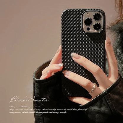 Colored Autumn and Winter Solid Weave Pattern Phone Case For Iphone 14 13 12 11 Pro Max X XR XSMAX 7 8 Plus Fashion New Products