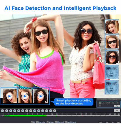 Hiseeu POE 5MP 8MP 4K IP Camera Color Night Vision Face Detection Waterproof H.265 Home Security Surveillance CCTV Cameras