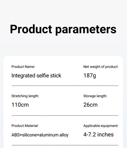 Selfie Stick 1.1 M Ultra Long Stretch Portable Phone Holder Integrated Design Bluetooth Remote With Fill Light Tripod Stand For