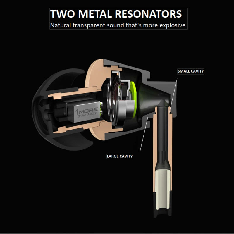 1MORE Triple Driver E1001 In-Ear Wired Earphones Hi-Res Audio 3.5mm Headphones with High Resolution Bass Driven Sound