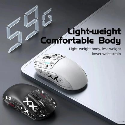 Wireless Mouse Bluetooth 5.4 2.4G Type-C Tri-Mode Rechargeable Gaming Mouse 8000 DPI 1000Hz Lightweight 58g RGB Mouse for PC Laptop Phone Tablet