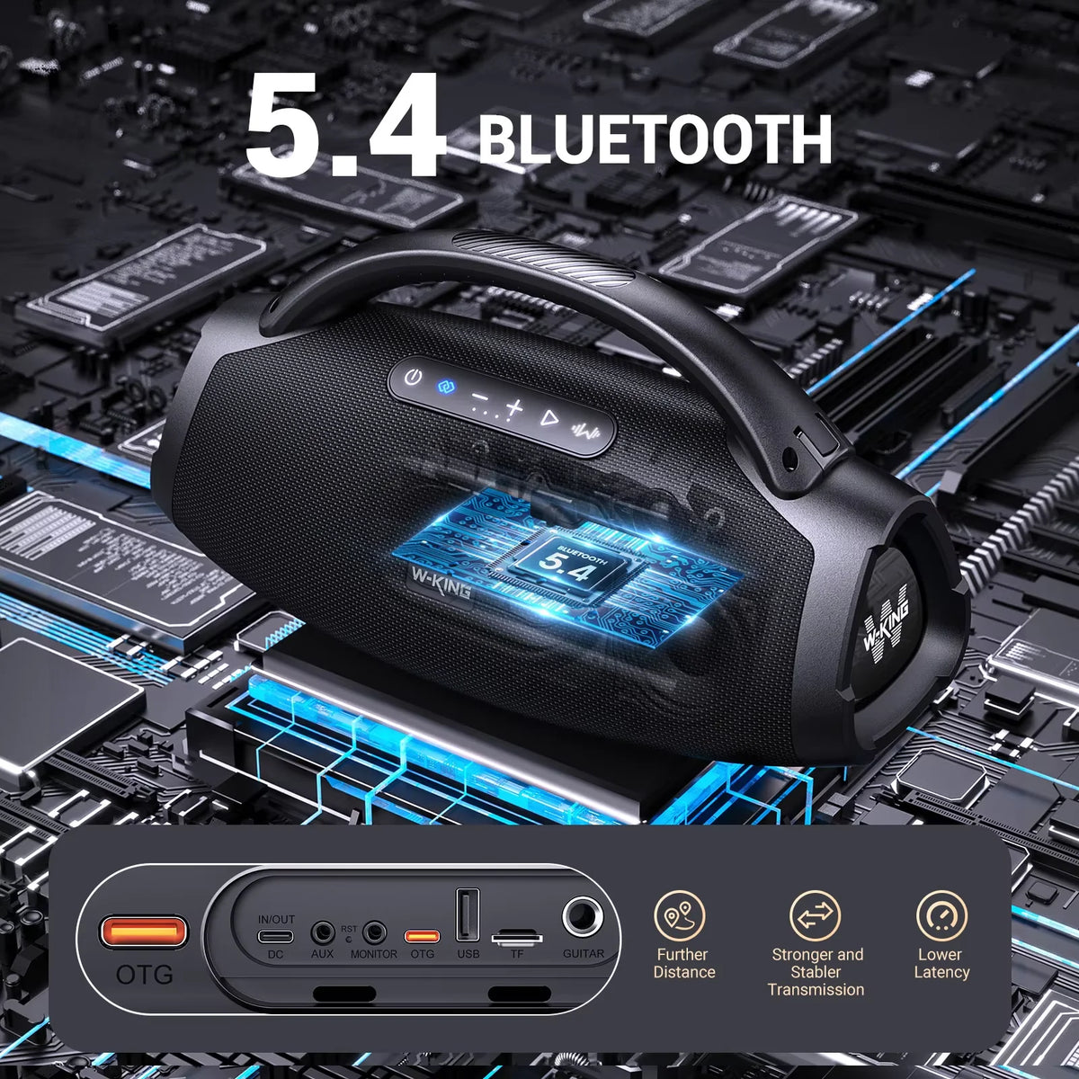 W-KING X20S Bluetooth Speaker W/Strap140W RMS Massive Bass Party Boombox IPX7 Waterproof Speaker Loud Outdoor Portable Sound Box