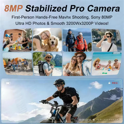 New 2026 AI Smart Glasses 1080P Camera Video Recorder Open Ear Bluetooth Audio Voice Control WiFi Sync Sports Glasses Men Use HD