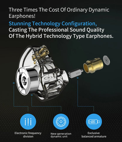 KZ ZSN PRO 1BA+1DD Hybrid technology HIFI Metal In Ear Earphones Bass Earbud Sport Noise Cancelling Headset ZST X AS10 ZS10 ST1