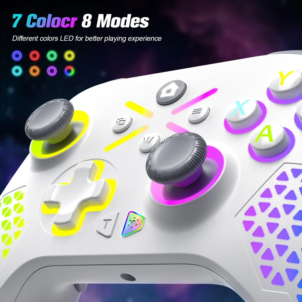 Turpow RGB Gamepad For Xbox One Controller,Xbox Seris S/X Dual Vibra 6Axis Gyroscope Wireless Game Xbox Console