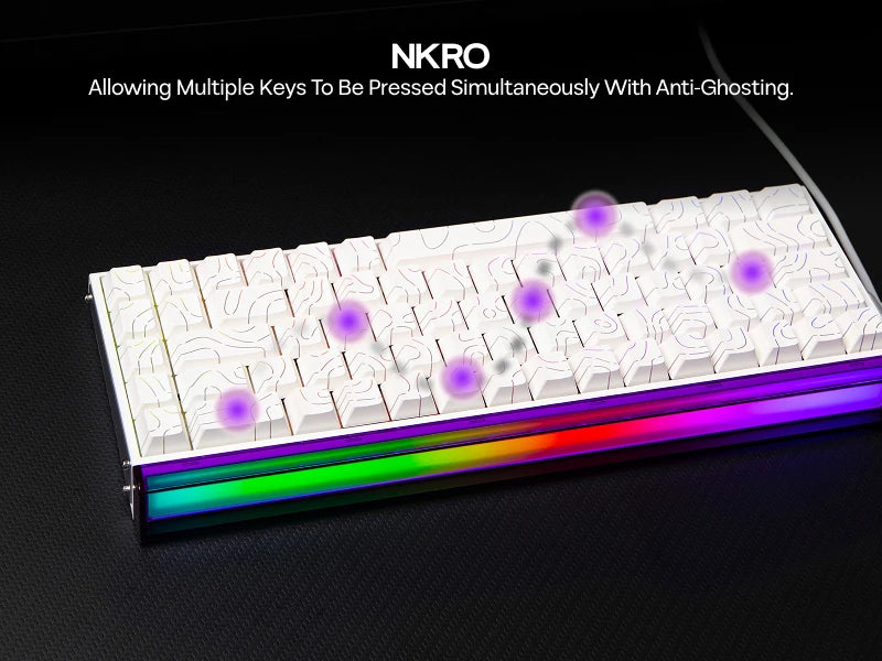 AULA Hero68 HE 65% ANSI US Layout Hot-Swap Wired Magnetic Gaming Keyboard 8kHZ Rapid Hall Effect Switch RGB Backlight Light Box