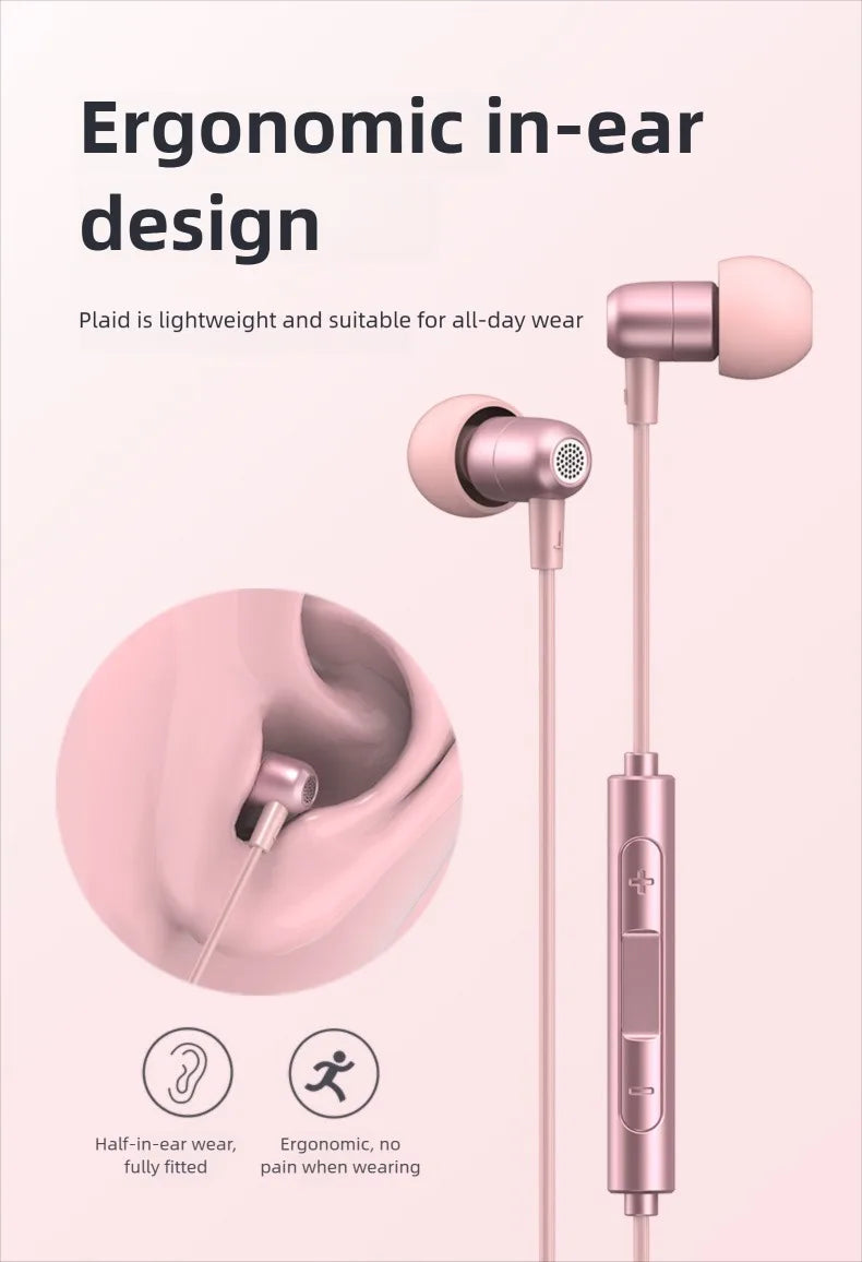 For Samsung Galaxy Wired Headphone HiFi Surround Sound With Mic USB Type C 3.5mm Earphones For iPhone 15 16 Pro Max Jack Headset