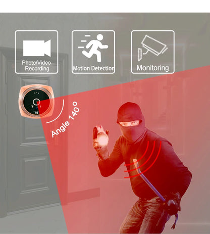 4.3" Inch Door Viewer Video Peephole Camera Motion Detection Monitor Digital Ring Doorbell Video-Eye Safety Recording