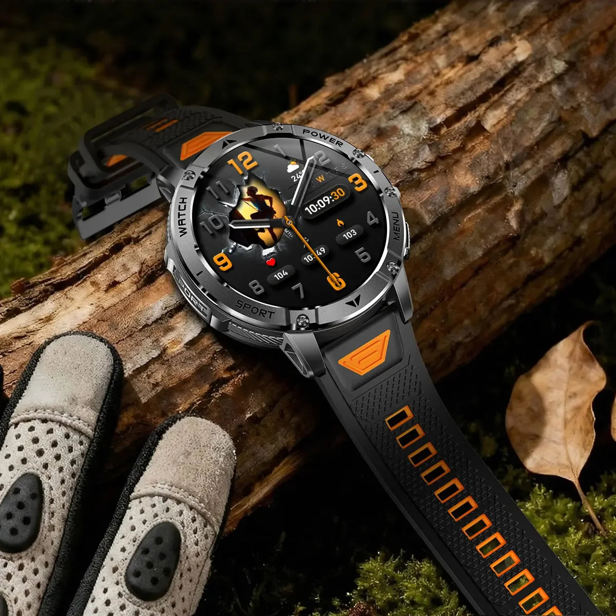 Ultra Large 1400mAh Battery Sport Smartwatch 1.7” Heart Rate Tactical Strong Flashlight 5ATM Waterproof Call Smart Watch For Men