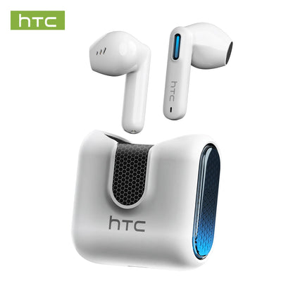 HTC Wireless Bluetooth Earphones Low Latency Gaming Headphones USB-C 30Hrs Playback Comfortable Earbuds With Noise Canceling Mic