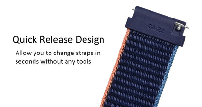 WOCCI 2PCS Nylon Watch Strap for smart watch 18mm 20mm 22mm bracelet belt for men women with hook and loop fastener watchband