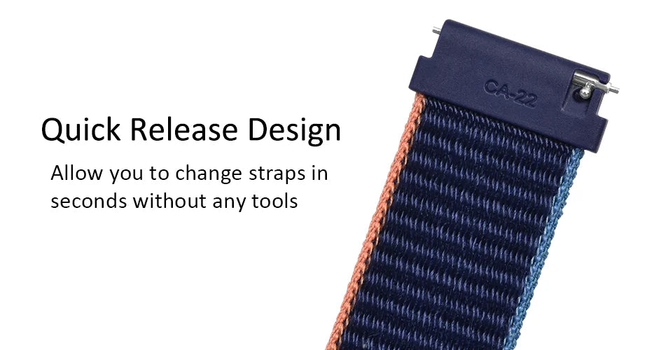 WOCCI 2PCS Nylon Watch Strap for smart watch 18mm 20mm 22mm bracelet belt for men women with hook and loop fastener watchband