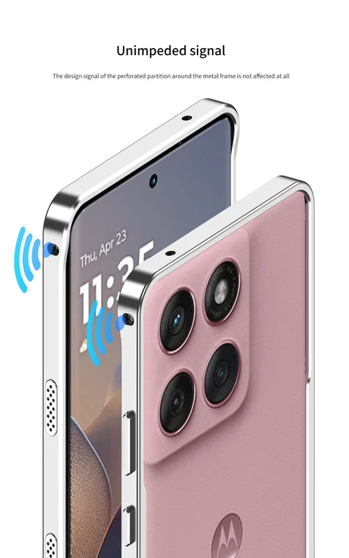 For MOTO Edge 60 Case on Metal Frame Heat Dissipation Motorola Edge 60 Pro Fusion Caque