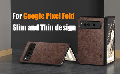 PU Leather Case for Google Pixel Fold 5G Simply Business Style Hard PC with PU 2in1 Material