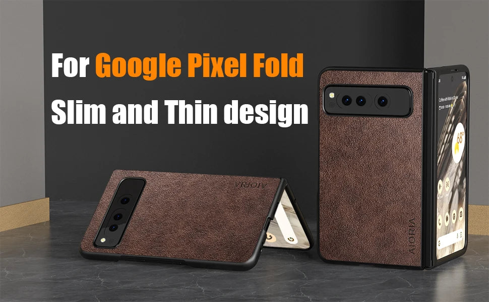 PU Leather Case for Google Pixel Fold 5G Simply Business Style Hard PC with PU 2in1 Material