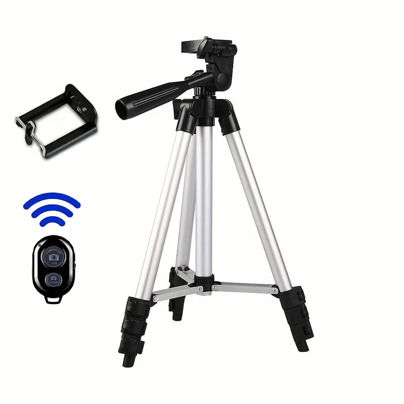 Travel Self Tripod with Bluetooth Remote Phone Clip for Canon Nikon DSLR SLR Digital Camera Universal Stand