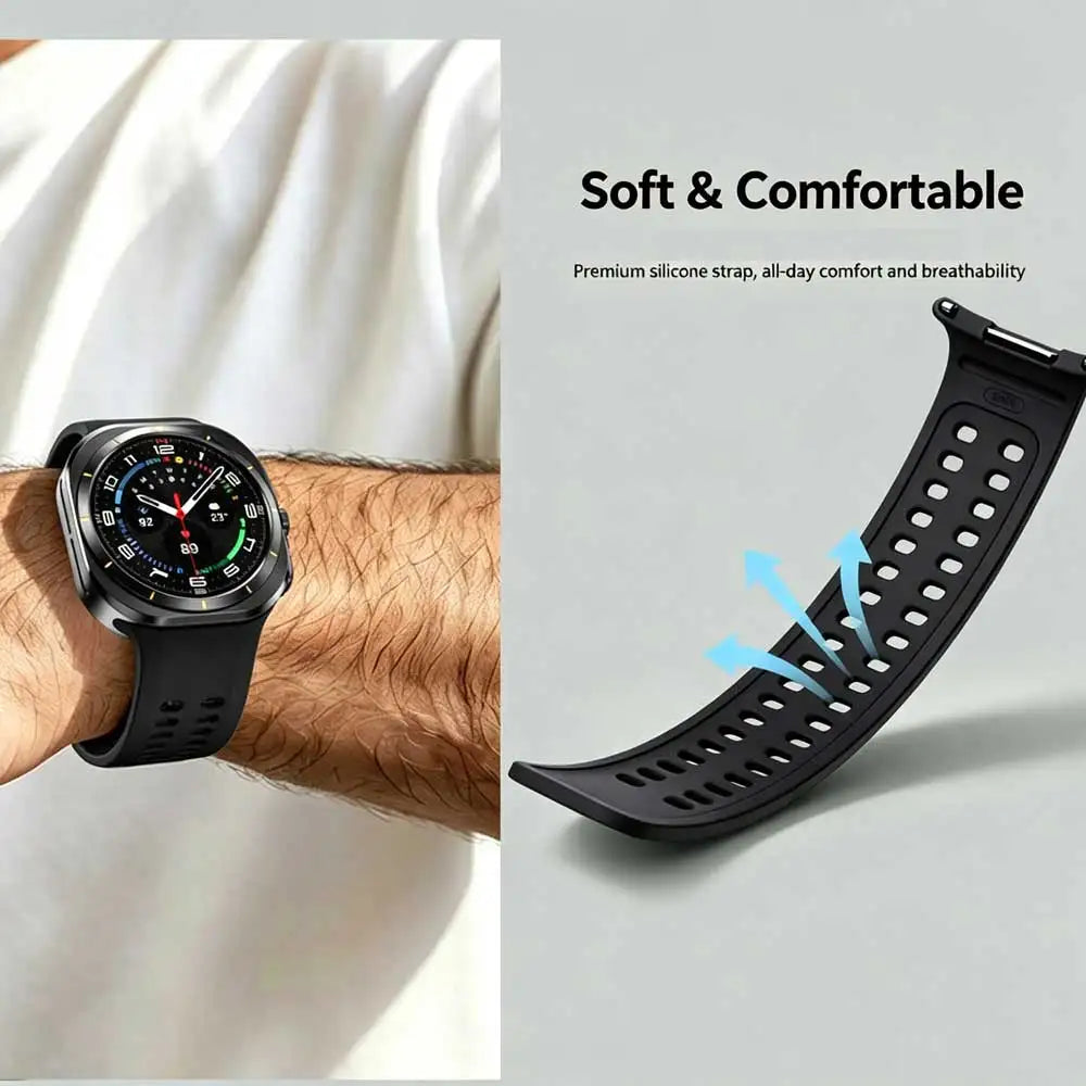 Soft Silicone Straps For Samsung Galaxy Watch Ultra 2 1 47mm Marine Band For Galaxy Watch Ultra 2024 2025 2026 Breathable Belt