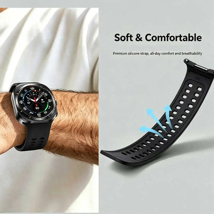 Soft Silicone Straps For Samsung Galaxy Watch Ultra 2 1 47mm Marine Band For Galaxy Watch Ultra 2024 2025 2026 Breathable Belt