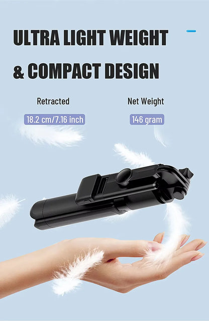 MEUYAG Magnetic Extendable Selfie Stick Tripod Holder Stand with Bluetooth Wireless Remote for Magsafe IPhone Android Monopod